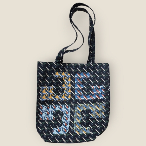 Tory Burch Handbags - Tory Burch Pattern Print Canvas Tote Curly Ribbon Swan